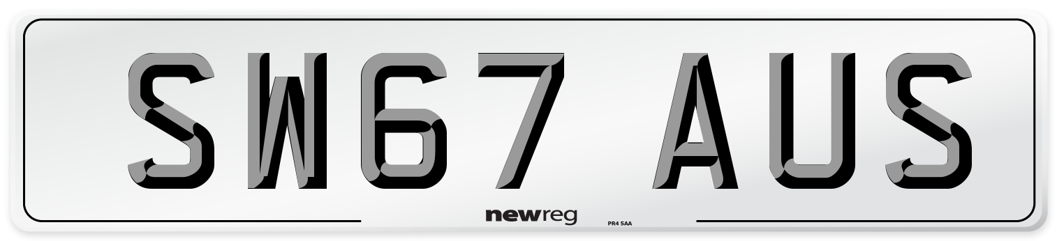 SW67 AUS Number Plate from New Reg